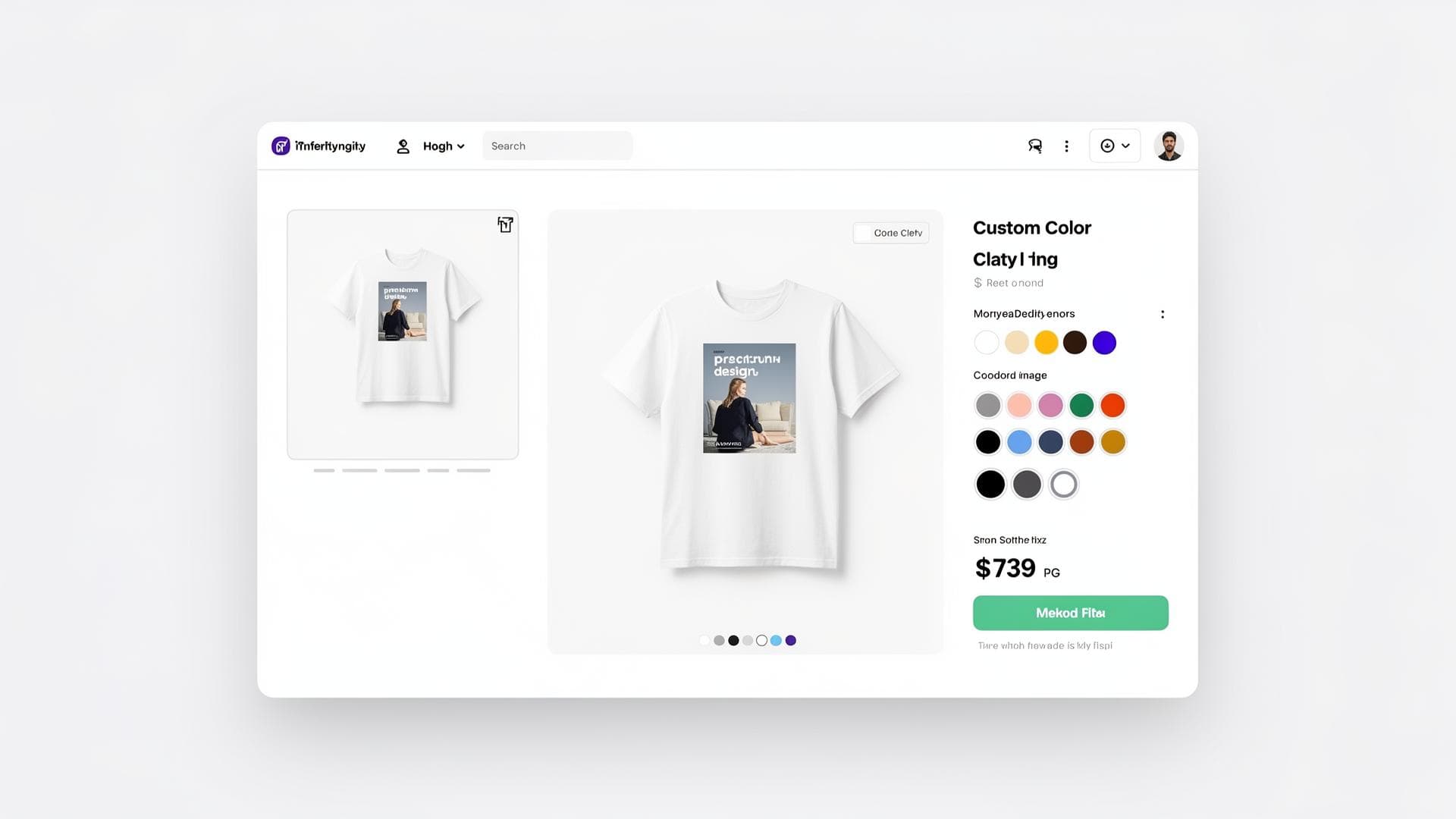 HashtagBillionaire product customization interface preview