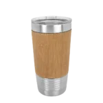 Polar Camel 20 oz. Laserable Leatherette Tumbler w/ Clear Lid - Image 3