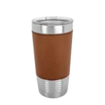 Polar Camel 20 oz. Laserable Leatherette Tumbler w/ Clear Lid - Image 9