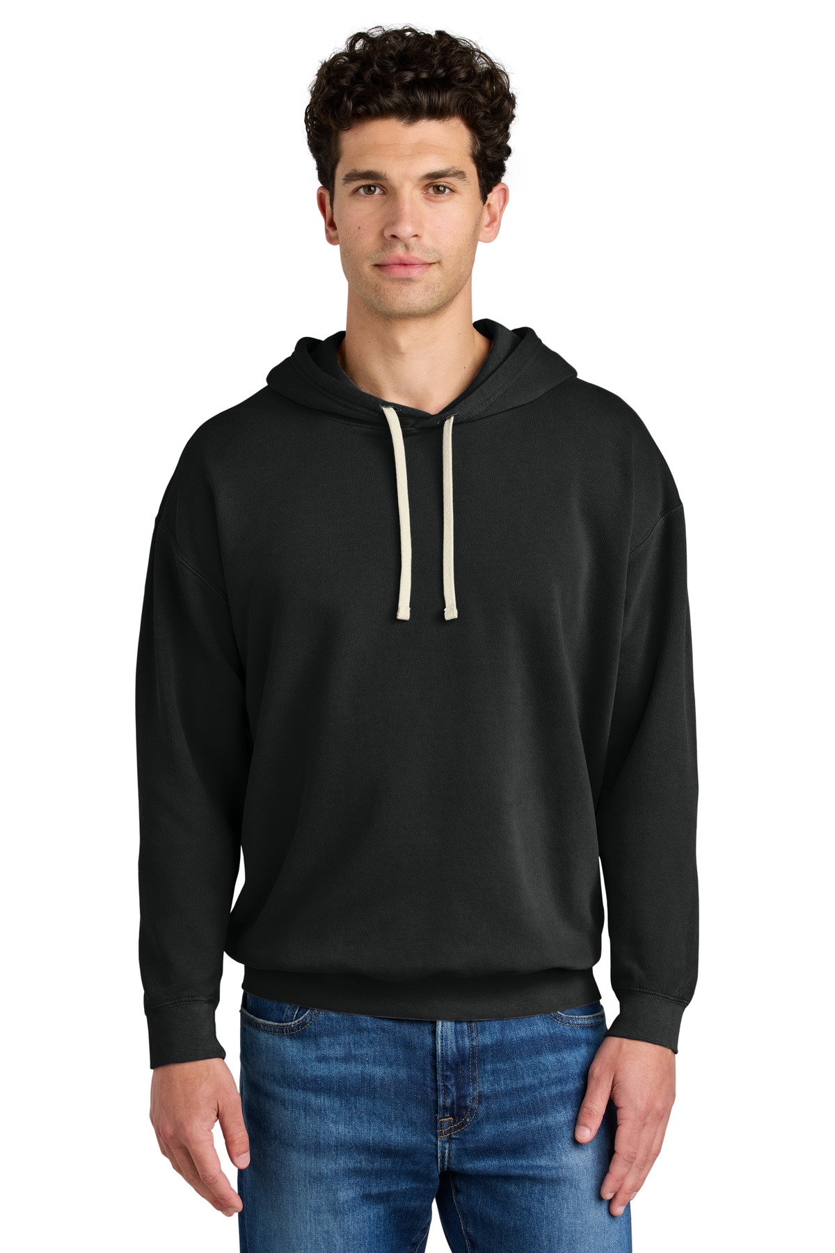 1467_black_model_front.jpg Comfort Colors Lightweight Hooded Sweatshirt 1467 - Image 1