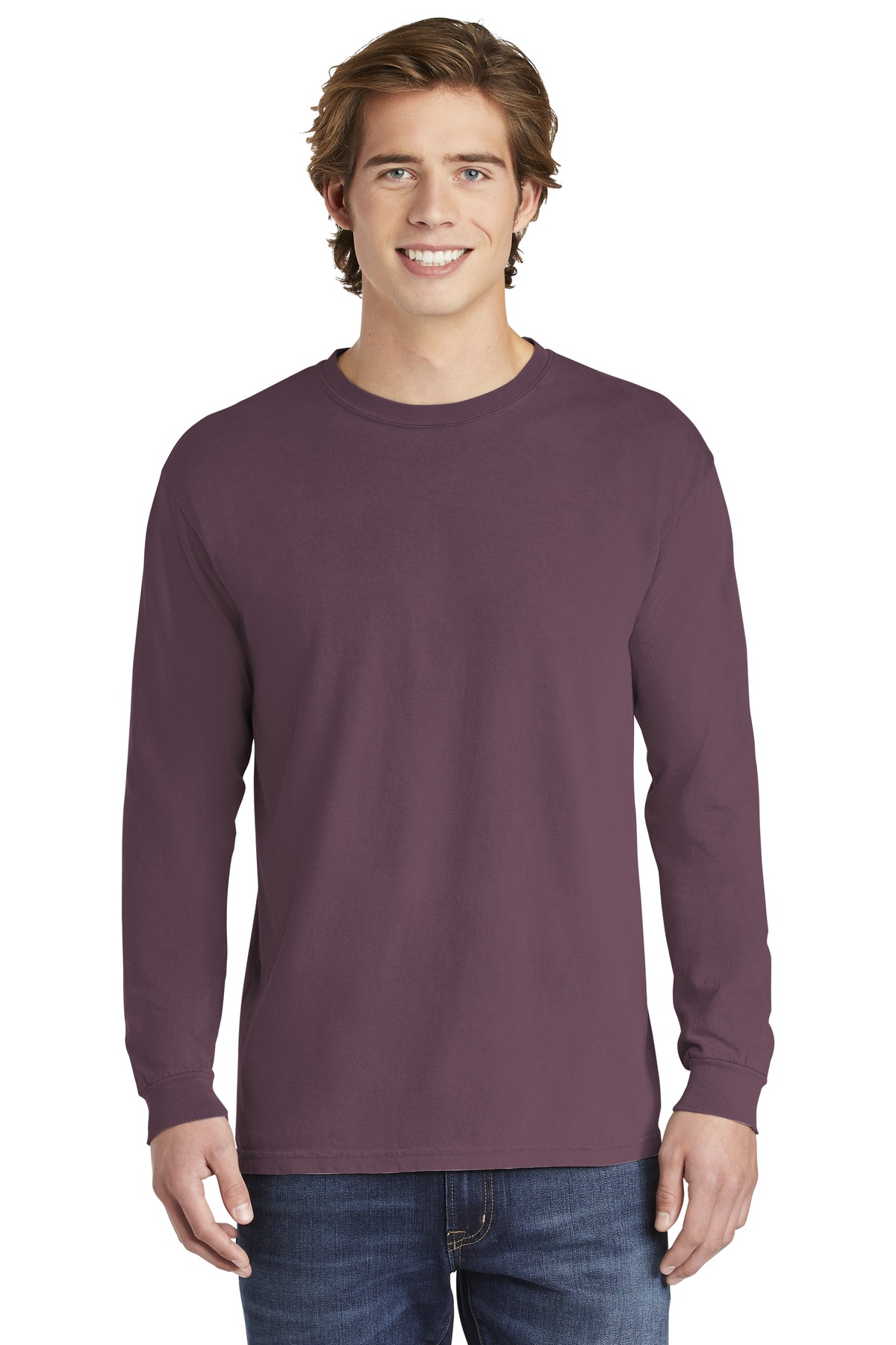 6014_berry_model_front_012019.jpg COMFORT COLORS Heavyweight Ring Spun Long Sleeve Tee - Image 1