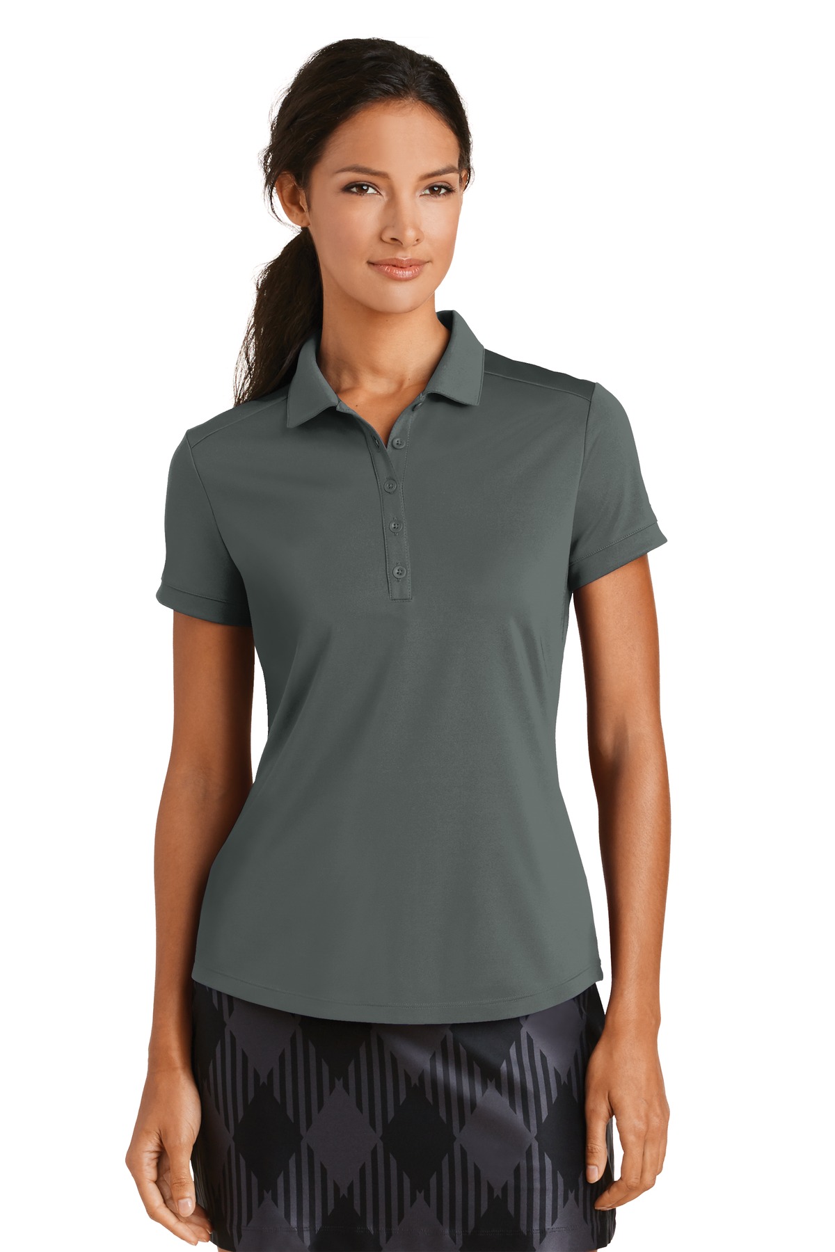 811807_anthracite_model_front_012016.jpg Nike Women's Dri-FIT Players Modern Fit Polo - Image 1