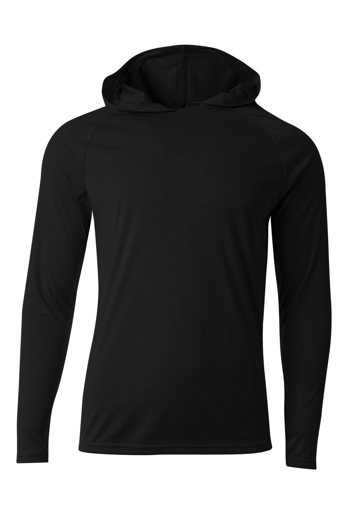 A4N3409_Black_Form_Front-1.jpg A4 Cooling Performance Long Sleeve Hooded Tee A4N3409 - Image 1