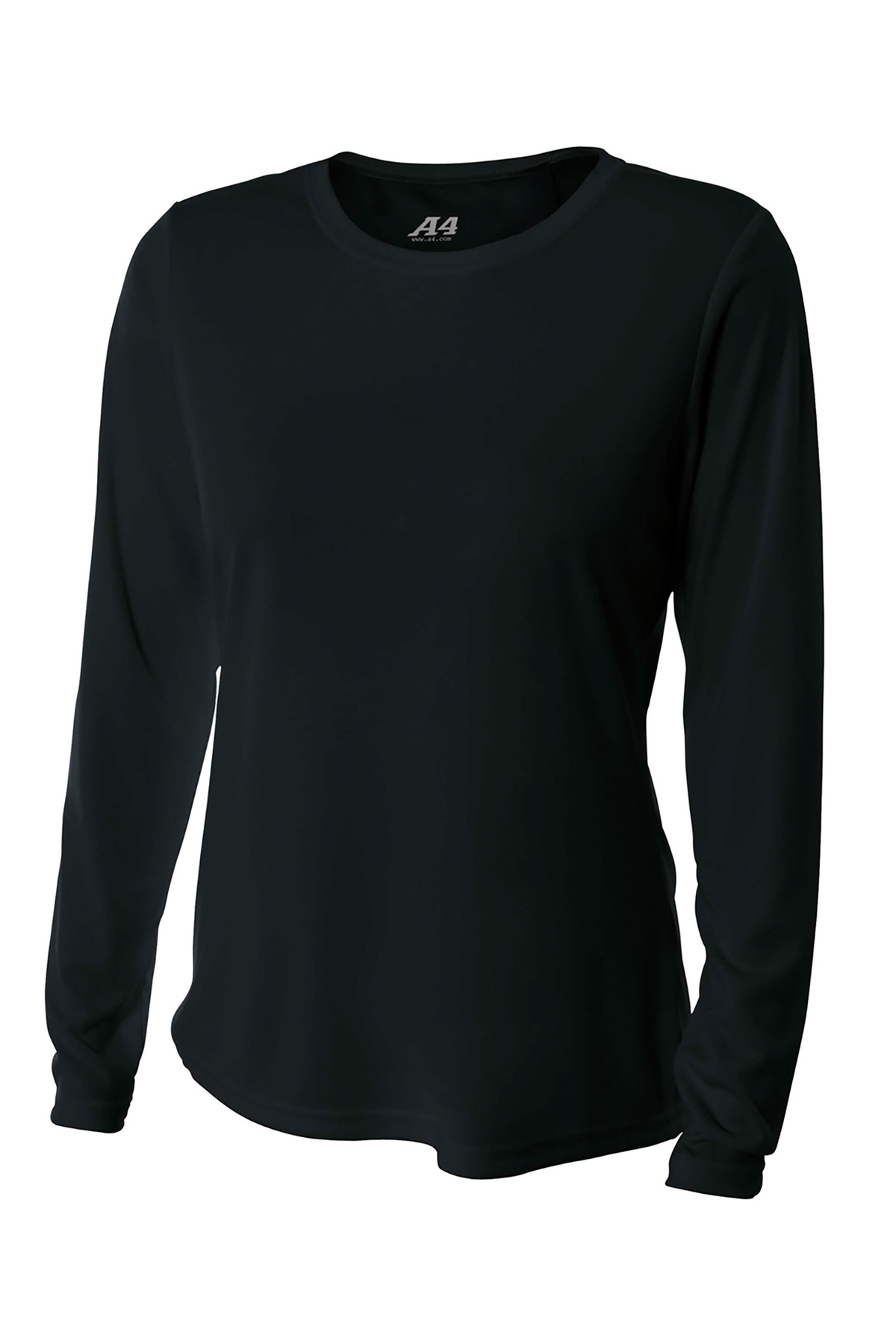 A4NW3002_Black_Form_Front-1.jpg A4 Women's Cooling Performance Long Sleeve Tee A4NW3002 - Image 1