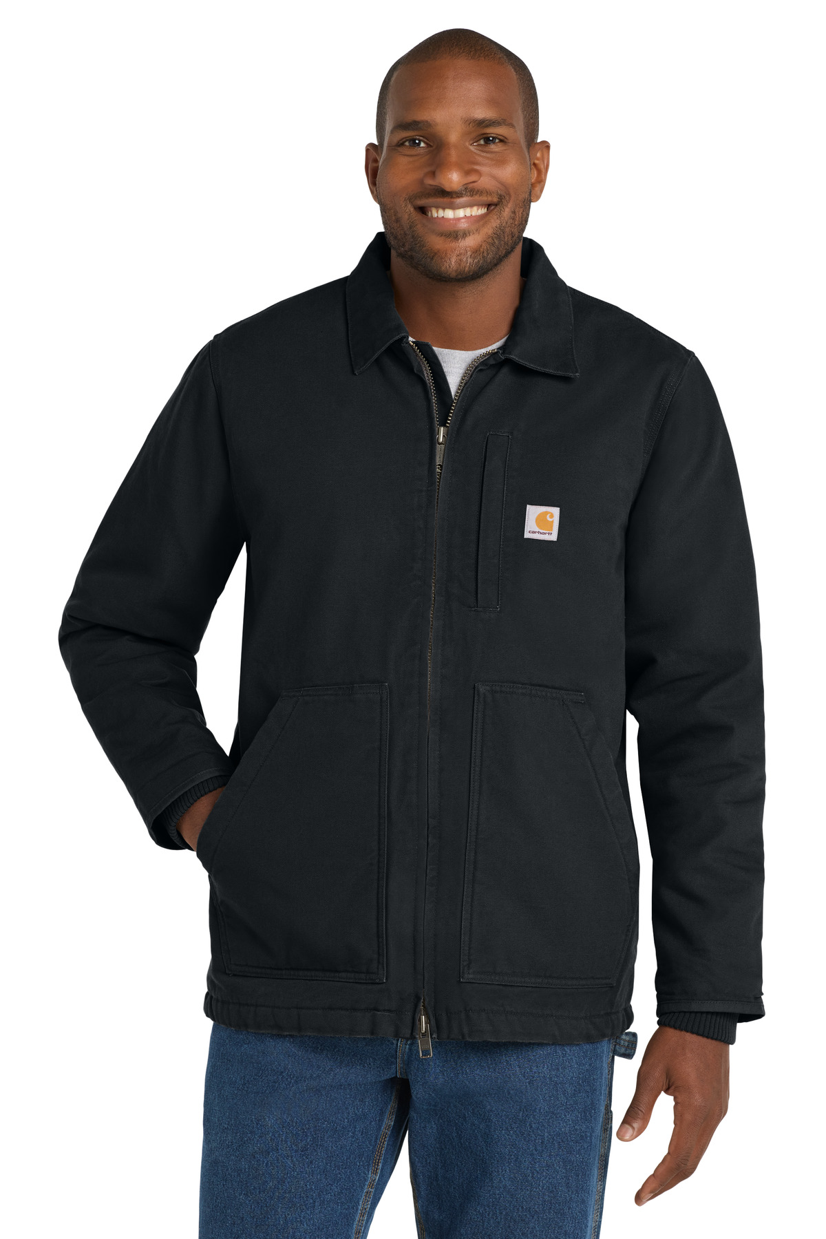 CT104293_black_model_front-1.jpg Carhartt Sherpa-Lined Coat CT104293 - Image 1