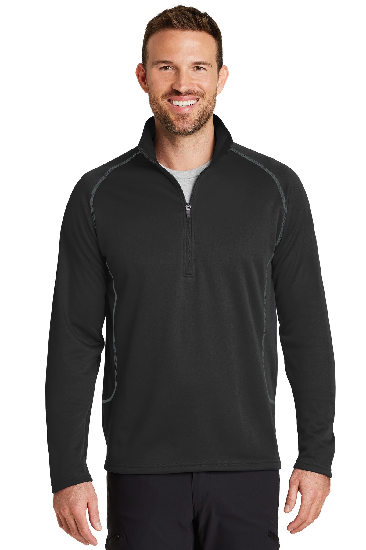 EB236_black_model_front_052016.jpg Eddie Bauer Smooth Fleece 1/2-Zip - Image 1