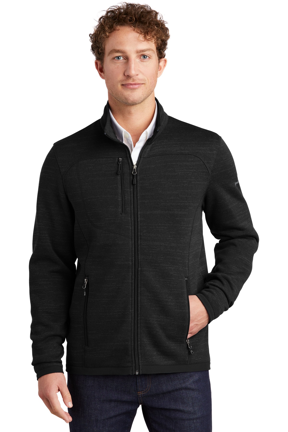 EB250_black_model_front_082019.jpg Eddie Bauer Sweater Fleece Full-Zip - Image 1