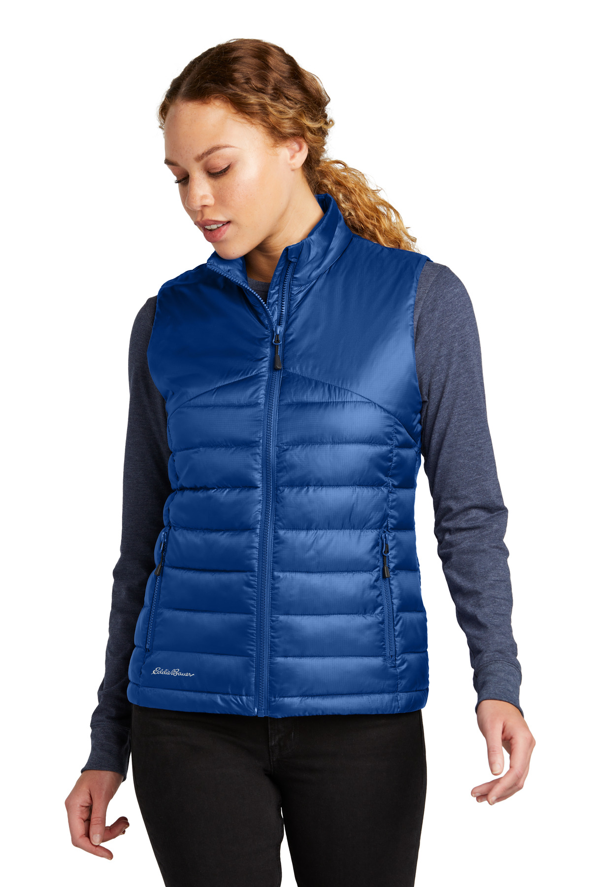 EB513_cobaltblue_model_front.jpg Eddie Bauer Women's Quilted Vest EB513 - Image 1