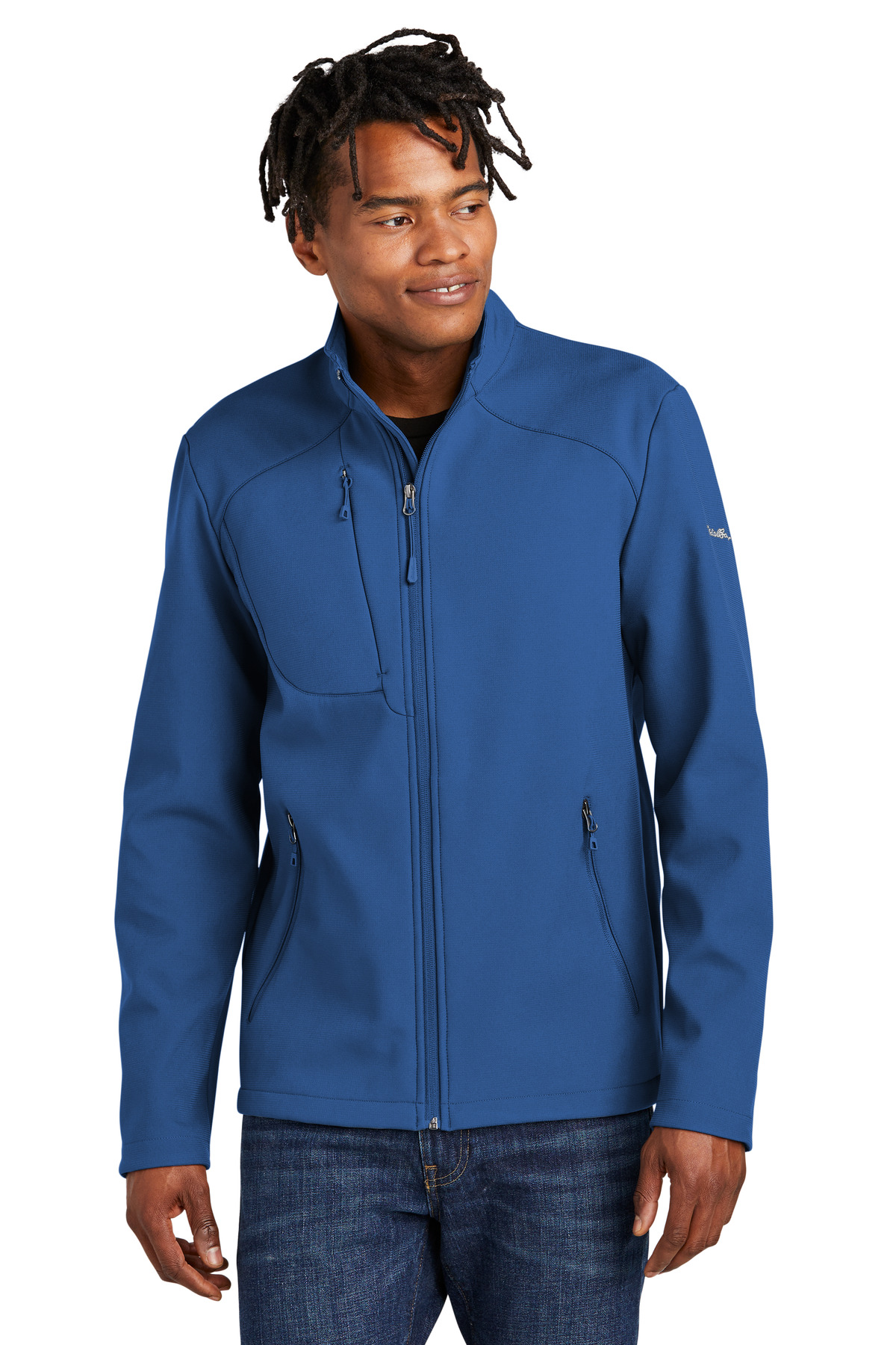 EB544_cobaltblue_model_front.jpg Eddie Bauer Stretch Soft Shell Jacket EB544 - Image 1