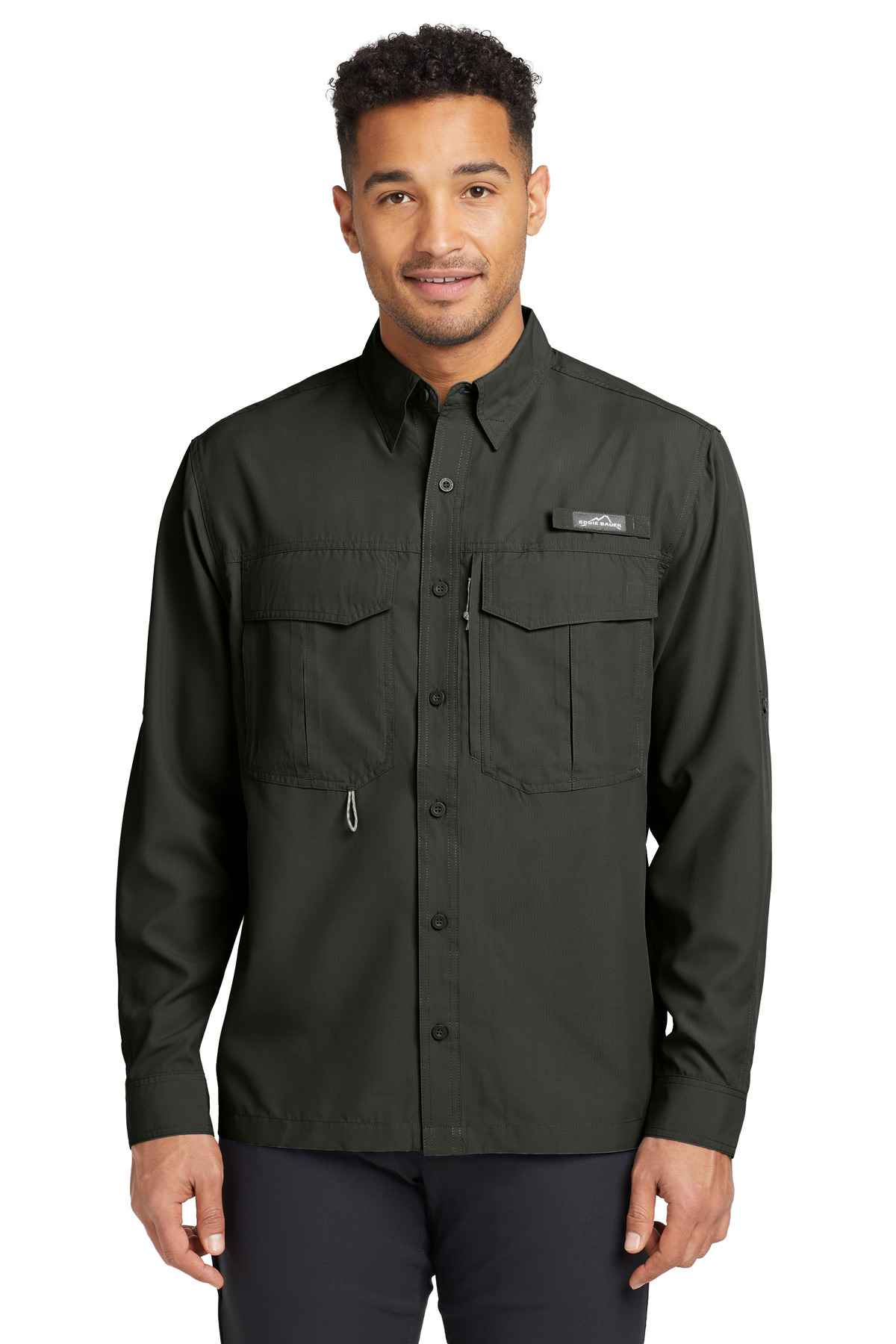 EB600_boulder_model_front.jpg Eddie Bauer - Long Sleeve Performance Fishing Shirt - Image 1