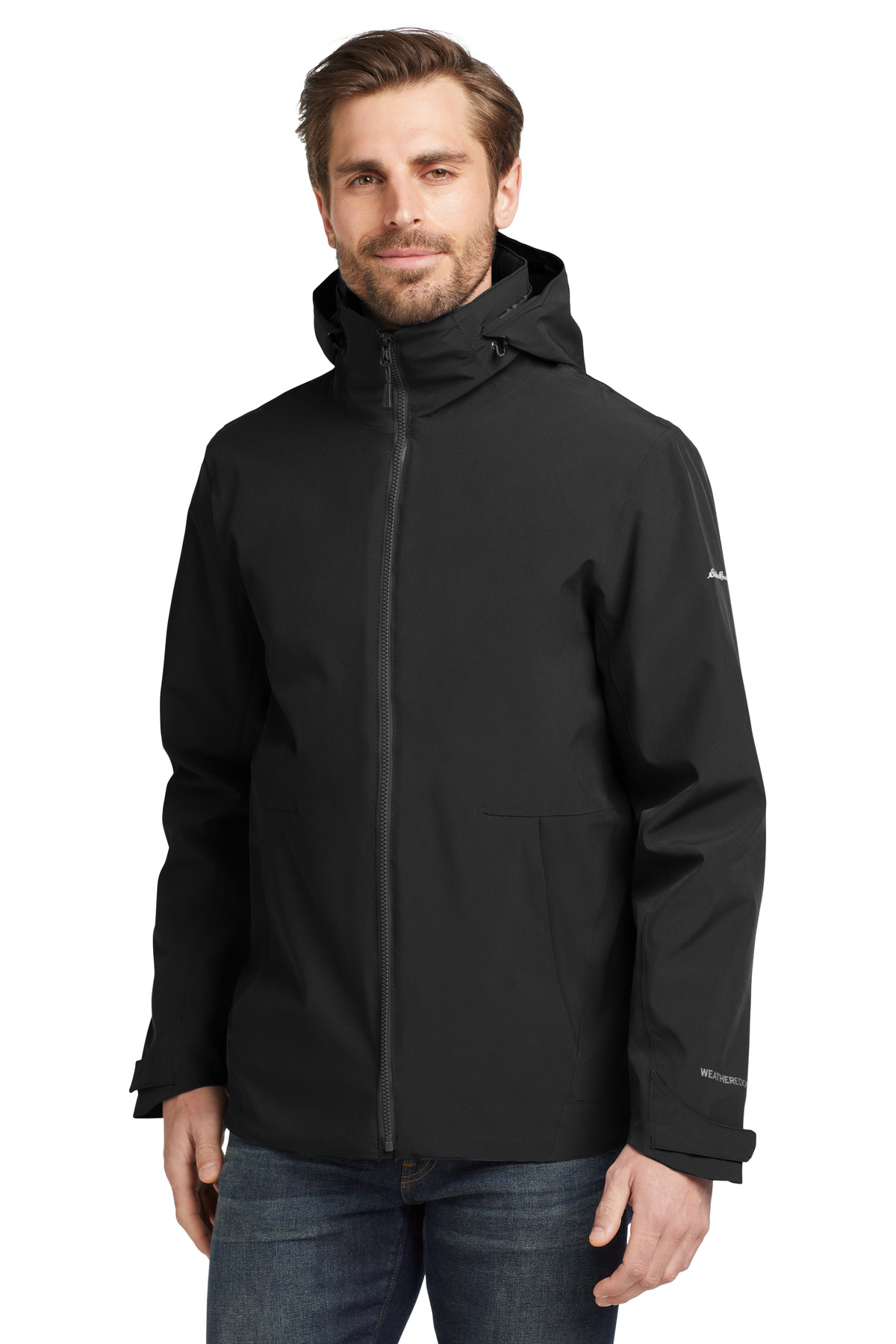 EB656_blackstormgrey_model_front.jpg Eddie Bauer WeatherEdge 3-in-1 Jacket EB656 - Image 1
