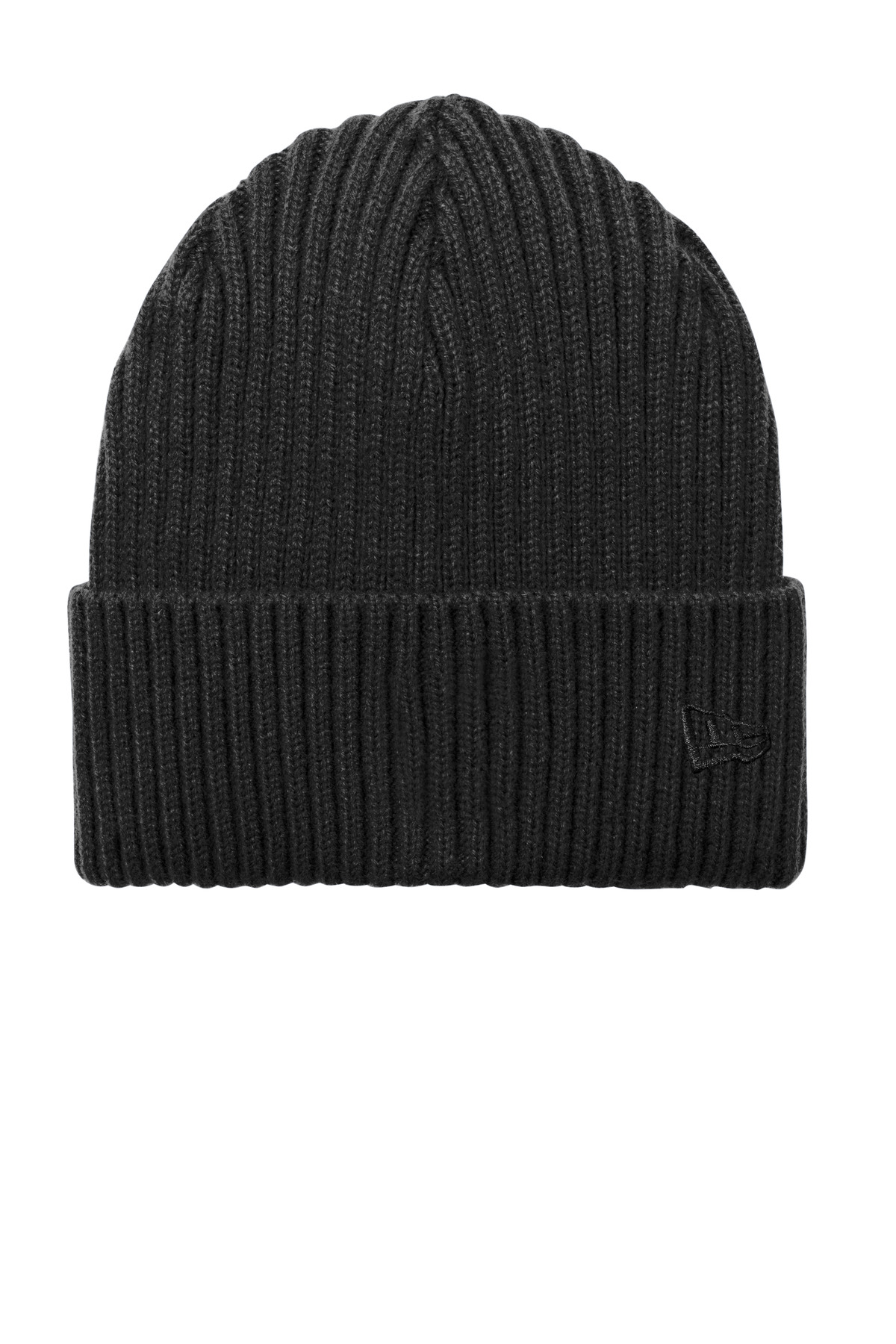 NE908_black_flat_front.jpg New Era Core Classic Cuff Beanie NE908 - Image 1