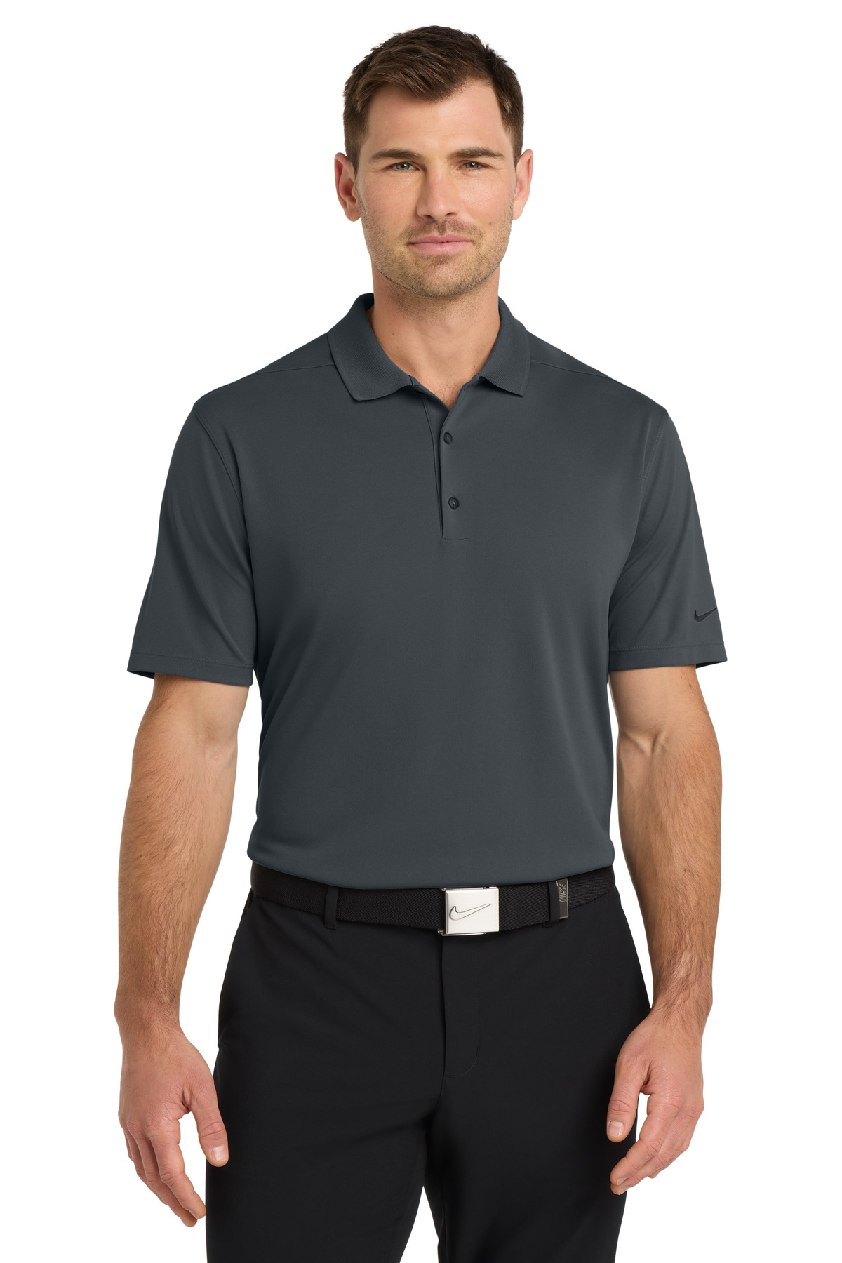 NKDC1963_anthracite_model_front.jpg Nike Dri-FIT Micro Pique 2.0 Polo NKDC1963 - Image 1