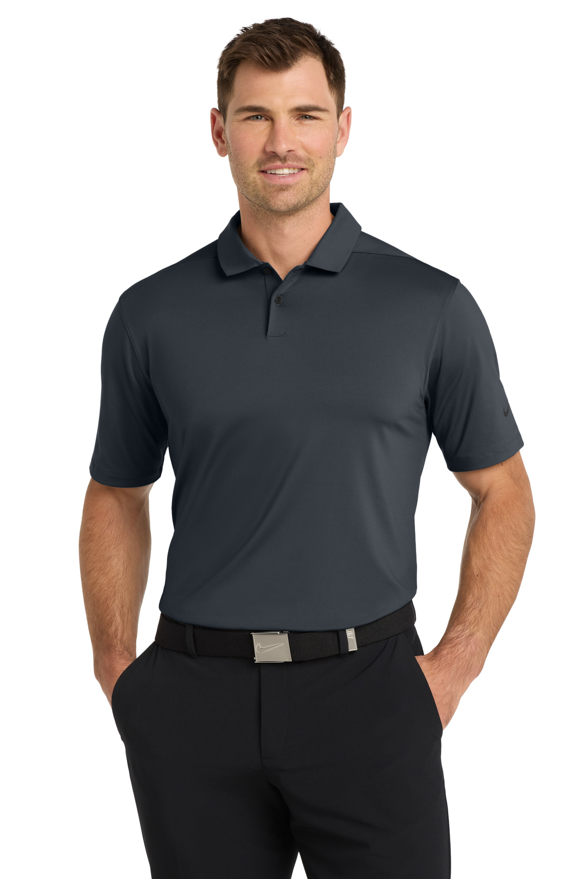 NKDC2108_anthracite_model_front.jpg Nike Dri-FIT Vapor Polo NKDC2108 - Image 1