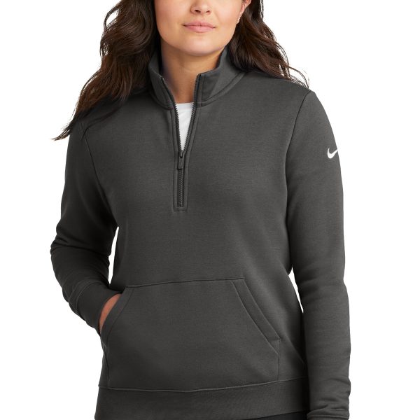 Nike Women's Club Fleece Sleeve Swoosh 1/2-Zip NKDX6720