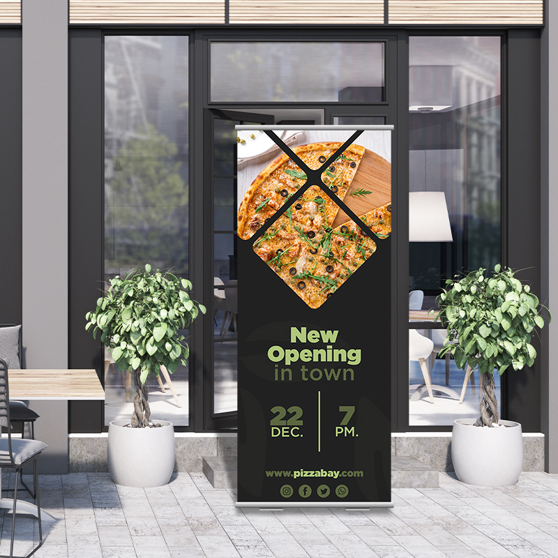 33 X 80 Inch Full Color Roll Up Retractable Banner Stands - Image 1