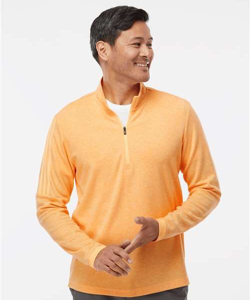 Adidas Men's Heathered Mélange Quarter-Zip Jacket