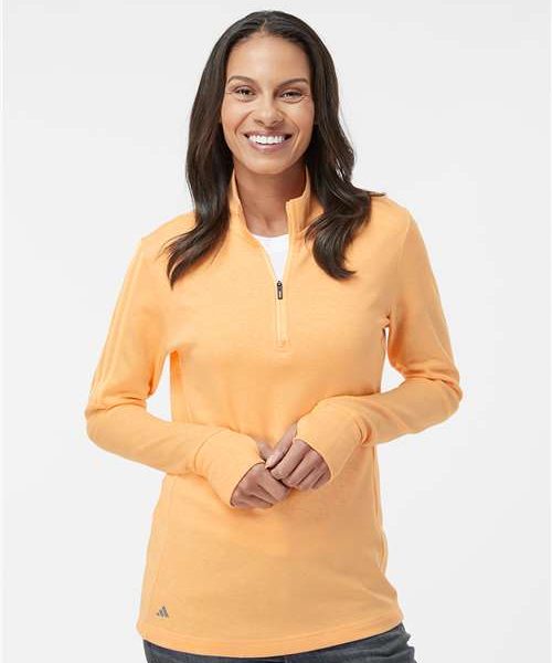 Adidas Women's Heathered Mélange Quarter-Zip Jacket