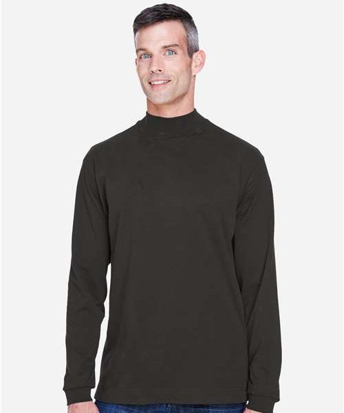 Unisex Sueded Jersey Mock Neck T‑Shirt