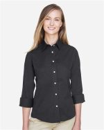 Women's Perfect Fit™ 3/4 Sleeve Stretch Poplin Dress Shirt