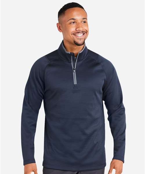 Men’s Waffle Fleece Quarter‑Zip Pullover