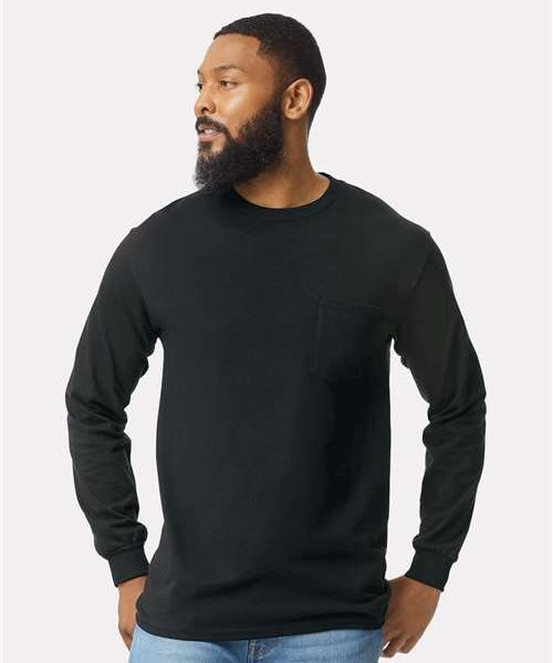 Gildan Unisex Ultra Cotton® Long Sleeve Pocket T-Shirt