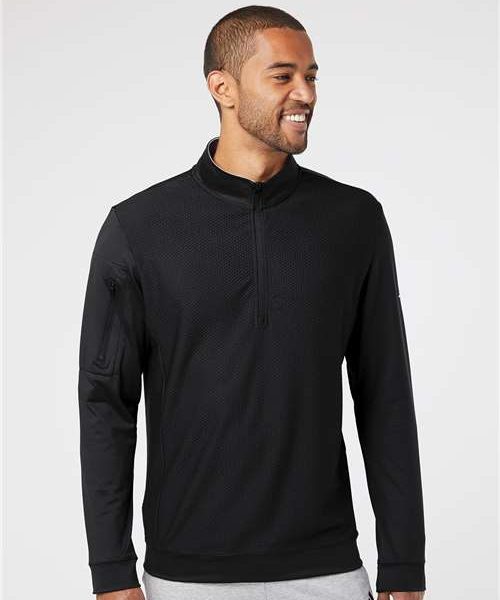 Adidas Men's Textured Quarter-Zip Pullover