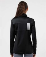 Adidas Men's 3-Stripes Double-Knit Quarter-Zip Pullover - Image 2