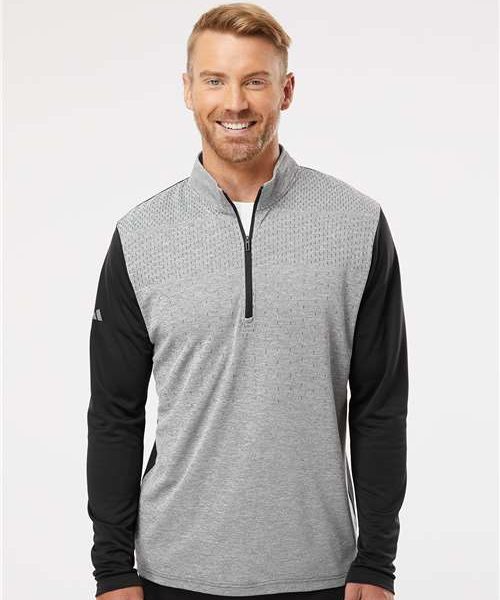 Adidas Men's Heathered Quarter-Zip Pullover