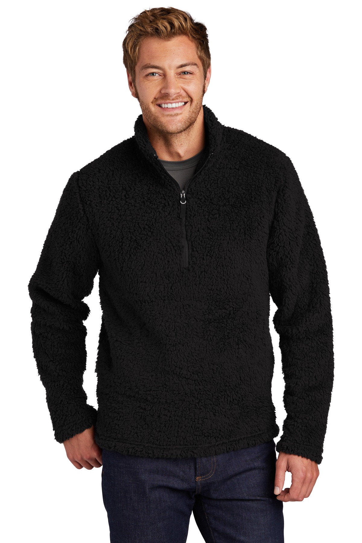 F130_black_model_front_112019.jpg Port Authority Cozy 1/4-Zip Fleece F130 - Image 1