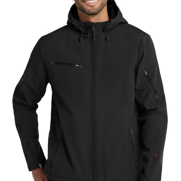 Port Authority Textured Hooded Soft Shell Jacket