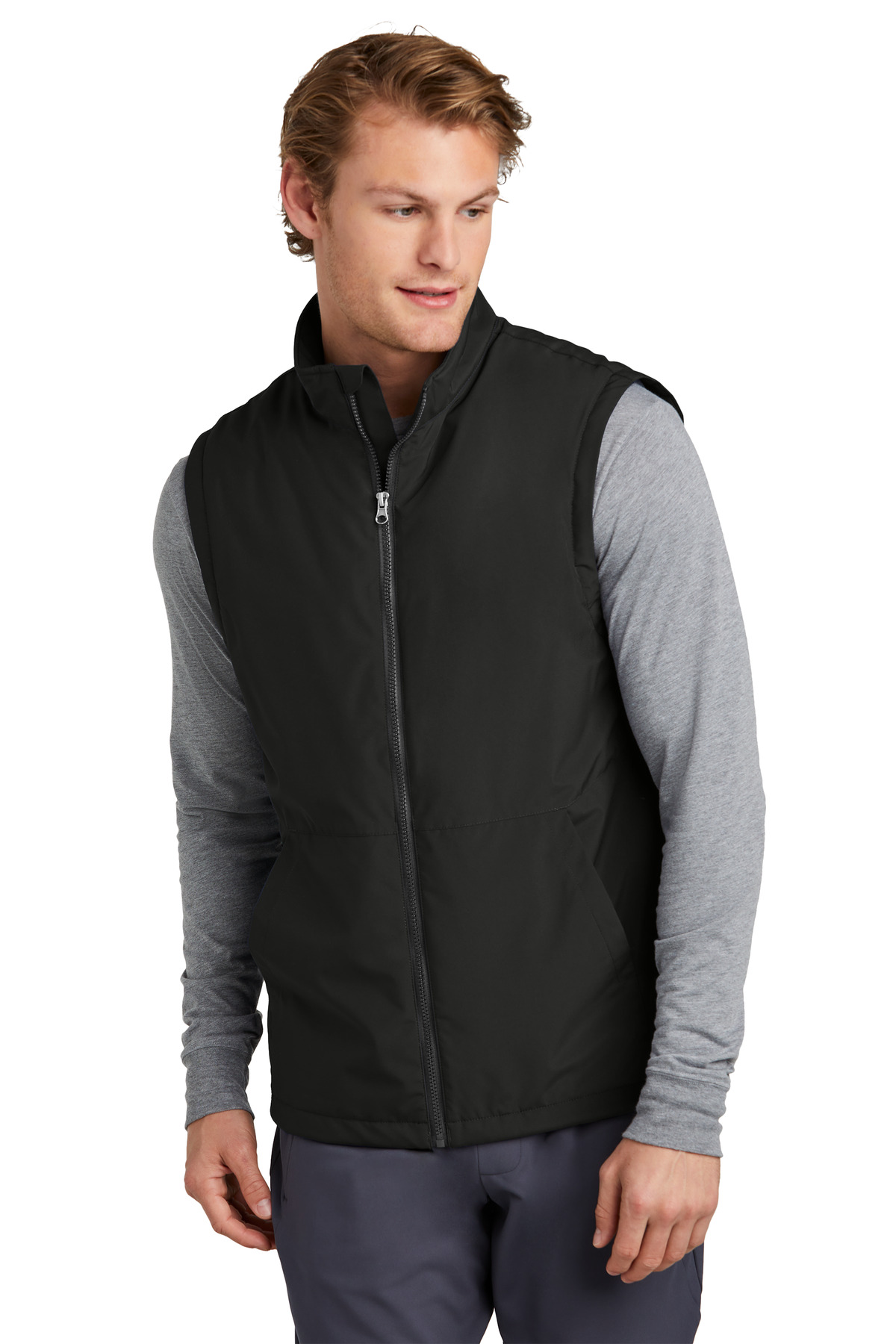JST57_black_model_front.jpg Sport-Tek Insulated Vest JST57 - Image 1