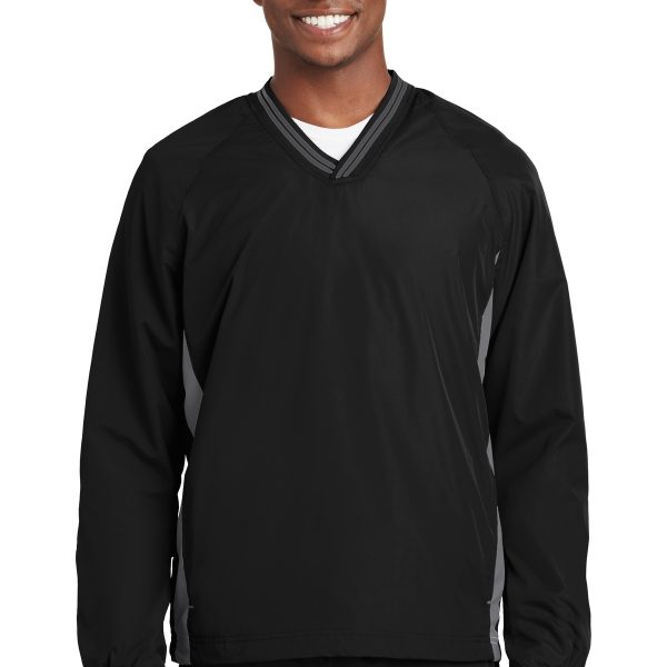 Sport-Tek Tipped V-Neck Raglan Wind Shirt