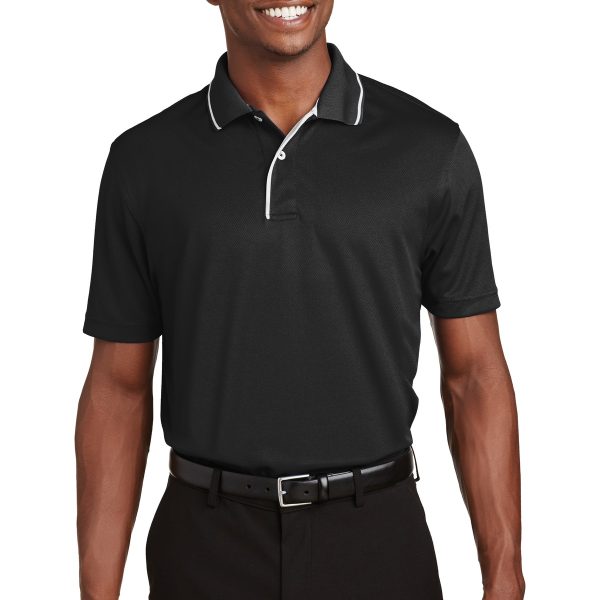 Sport-Tek Dri-Mesh Polo with Tipped Collar and Piping