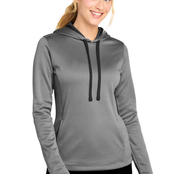 Sport-Tek Women's PosiCharge Sport-Wick Heather Fleece Hooded Pullover
