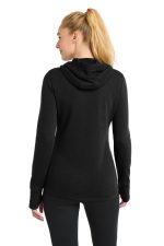 Sport-Tek Women's PosiCharge Tri-Blend Wicking Fleece Hooded Pullover - Image 2
