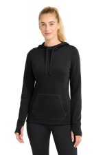 Sport-Tek Women's PosiCharge Tri-Blend Wicking Fleece Hooded Pullover