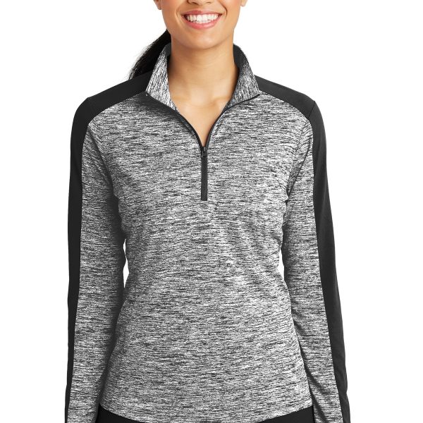 Sport-Tek Women's PosiCharge Electric Heather Colorblock 1/4-Zip Pullover