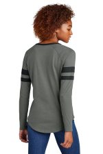Sport-Tek Women's Halftime Stripe Long Sleeve V-Neck Tee LST6043 - Image 2
