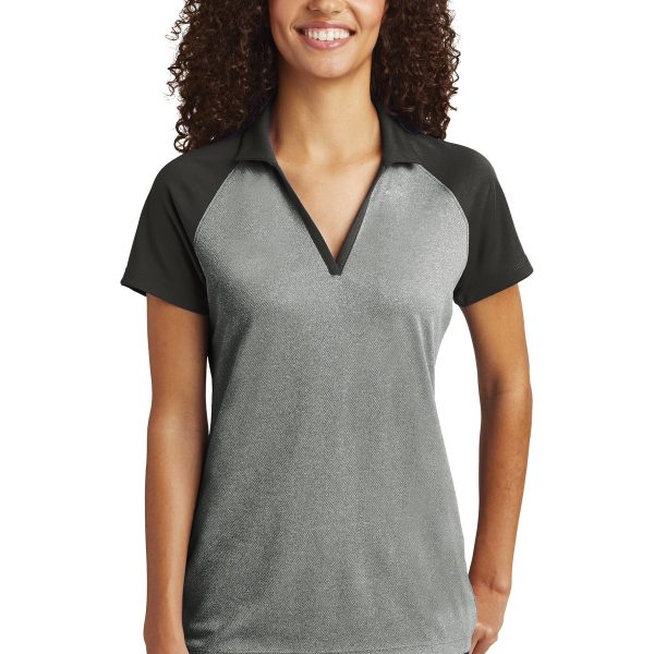 Sport-Tek Women's PosiCharge RacerMesh Raglan Heather Block Polo