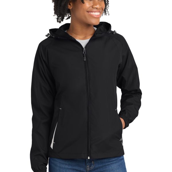 Sport-Tek Women's Colorblock Hooded Raglan Jacket