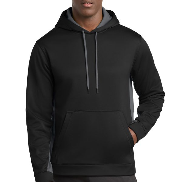 Sport-Tek Sport-Wick Fleece Colorblock Hooded Pullover