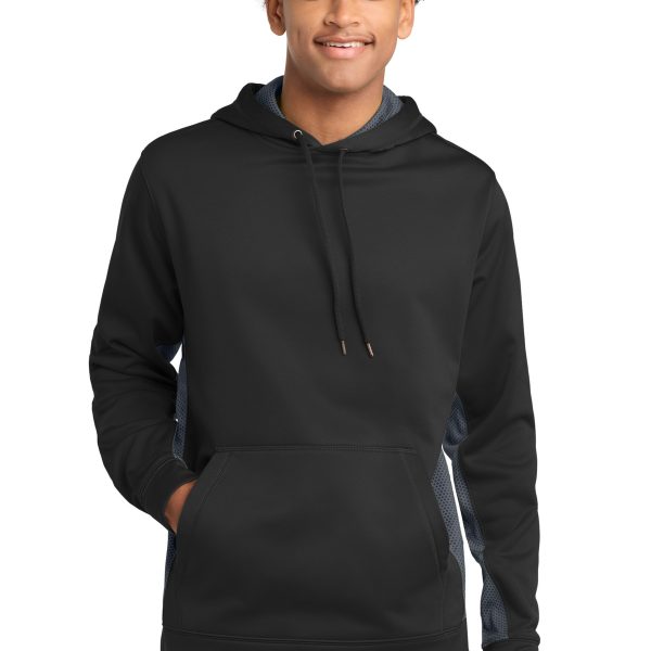 Sport-Tek Sport-Wick CamoHex Fleece Colorblock Hooded Pullover