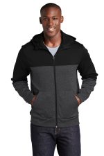 Sport-Tek Tech Fleece Colorblock Full-Zip Hooded Jacket