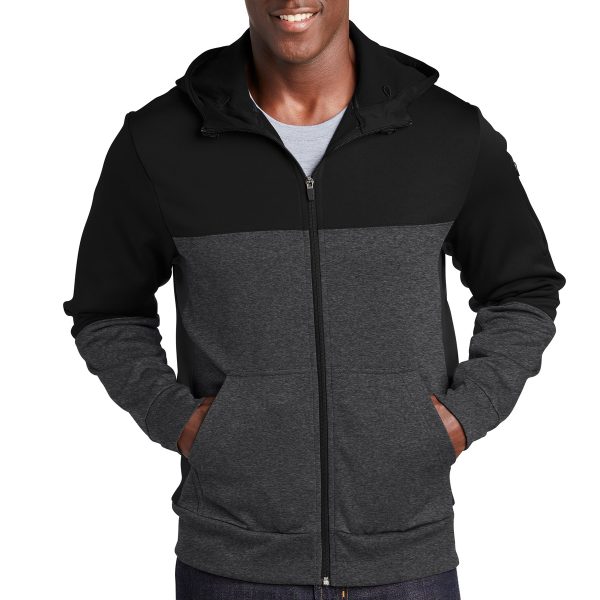 Sport-Tek Tech Fleece Colorblock Full-Zip Hooded Jacket
