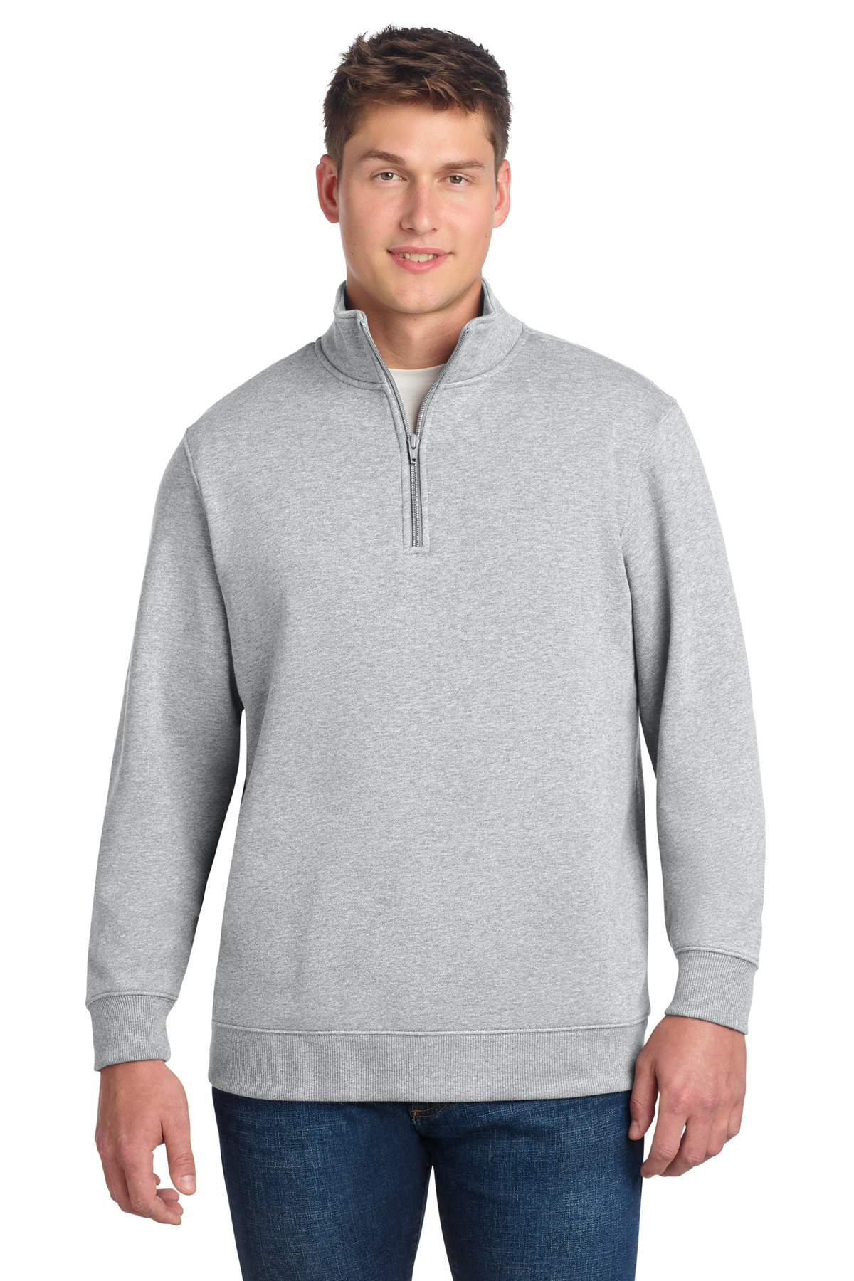 ST253_athleticheather_model_front.jpg Sport-Tek 1/4-Zip Sweatshirt - Image 1