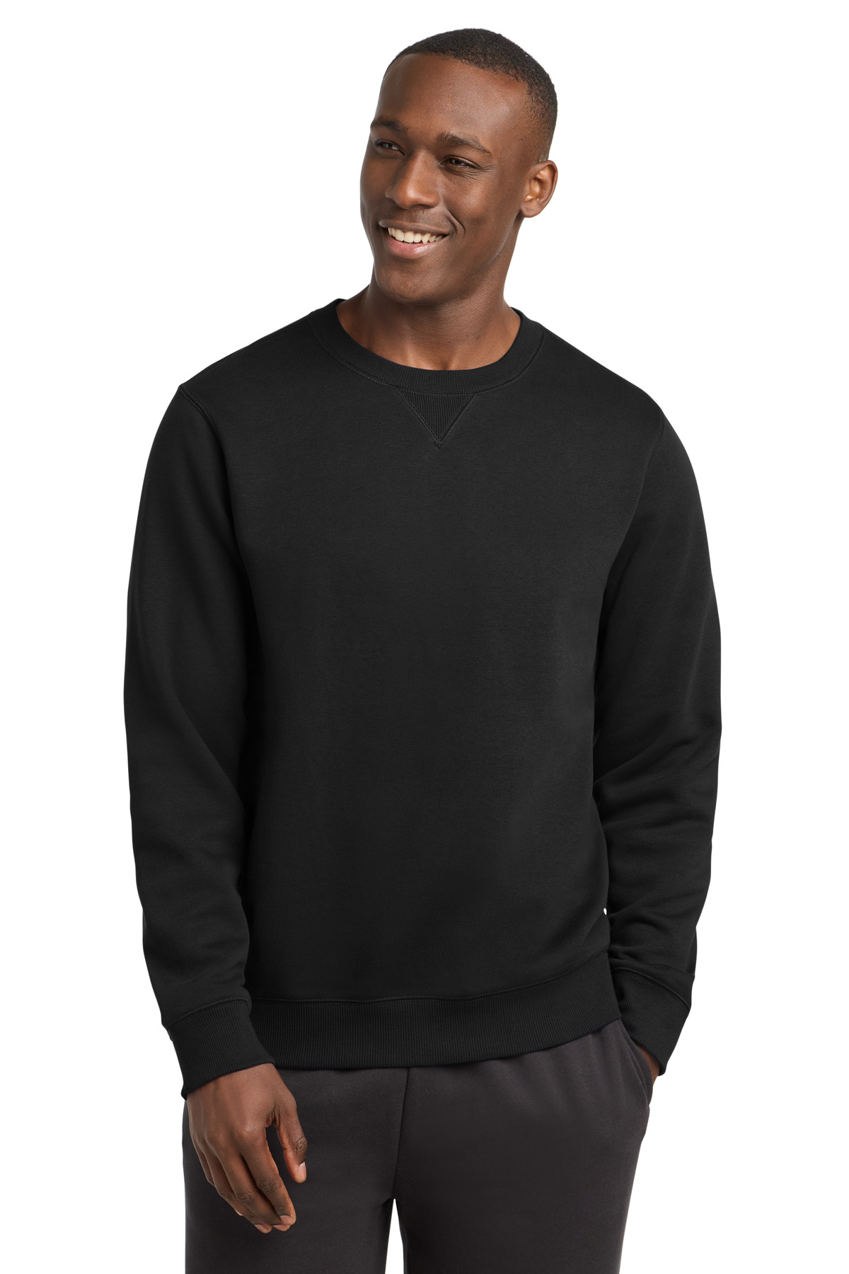 ST266_black_model_front.jpg Sport-Tek Crewneck Sweatshirt - Image 1
