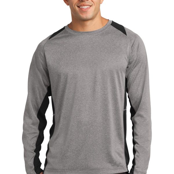 Sport-Tek Long Sleeve Heather Colorblock Contender ™ Tee