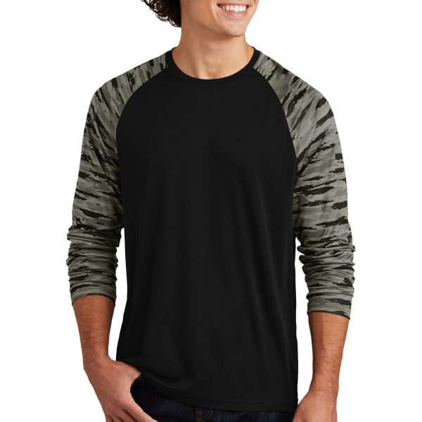 Sport-Tek Drift Camo Colorblock Long Sleeve Tee ST376LS
