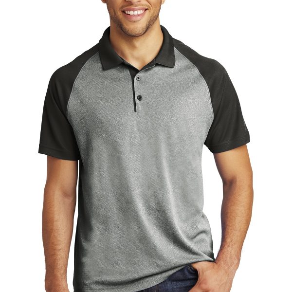 Sport-Tek PosiCharge RacerMesh Raglan Heather Block Polo